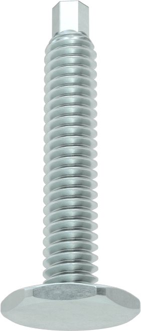 Çinko Kaplı Çelik Saplamalı Sert Tesviye Bağlantı Elemanları, Kolay Ayar, Çinko Kaplı Çelik Taban, 1/4"-20 Diş Boyutu
