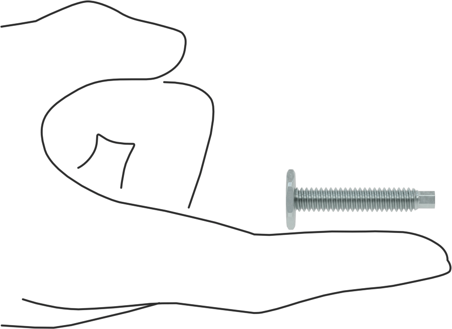 Çinko Kaplı Çelik Saplamalı Sert Tesviye Bağlantı Elemanları, Kolay Ayar, Çinko Kaplı Çelik Taban, 1/4"-20 Diş Boyutu