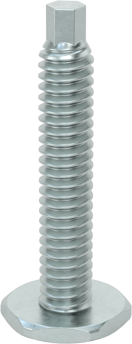 Çinko Kaplı Çelik Saplamalı Sert Tesviye Bağlantı Elemanları, Kolay Ayar, Çinko Kaplı Çelik Taban, 1/4"-20 Diş Boyutu