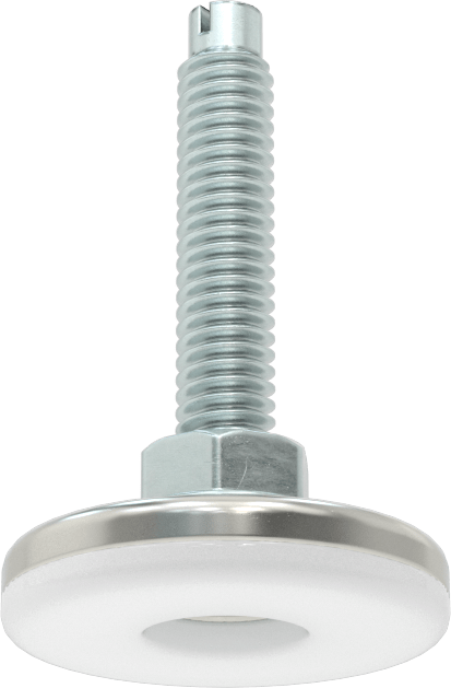 Çinko Kaplı Çelik Saplamalı Sert Tesviye Bağlantı Elemanları, Kolay Ayar, Nikel Kaplı Taban, 5/16“-18 x 1,5” Uzunlukta Diş