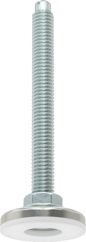 Çinko Kaplı Çelik Saplamalı Sert Tesviye Bağlantı Elemanları, Kolay Ayar, Nikel Kaplı Taban, 3/8“-16 x 3-1/2” Uzunlukta Diş