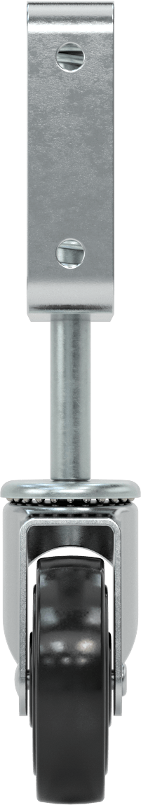 Yan Montajlı Tekerlekli Braket, 3“ Çap x 13/16” Genişlikte 80A Katı Tekerlek ile