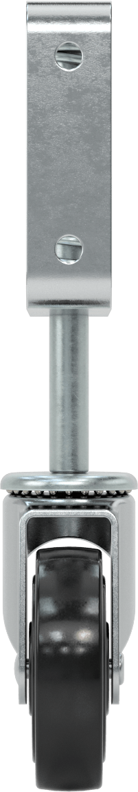 Yan Montajlı Tekerlekli Braket, 3“ Çap x 13/16” Genişlikte 90A Katı Tekerlekli