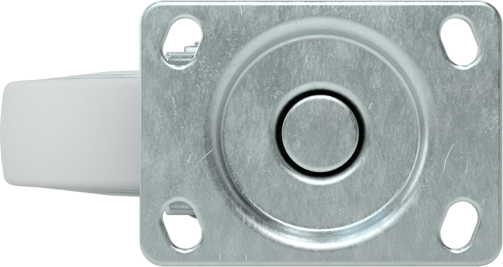 3-3/4“ x 2-3/4” Plakalı Parlak Yüzeyli Tekerlek, 5" Çapında Kauçuk Tekerlekli Döner Tekerlek