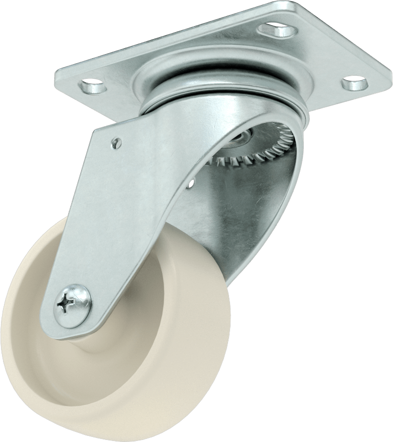 3-3/4“ x 2-3/4” Plakalı Parlak Yüzeyli Tekerlek, 3 inç Çapında Naylon Tekerlekli Döner Tekerlek