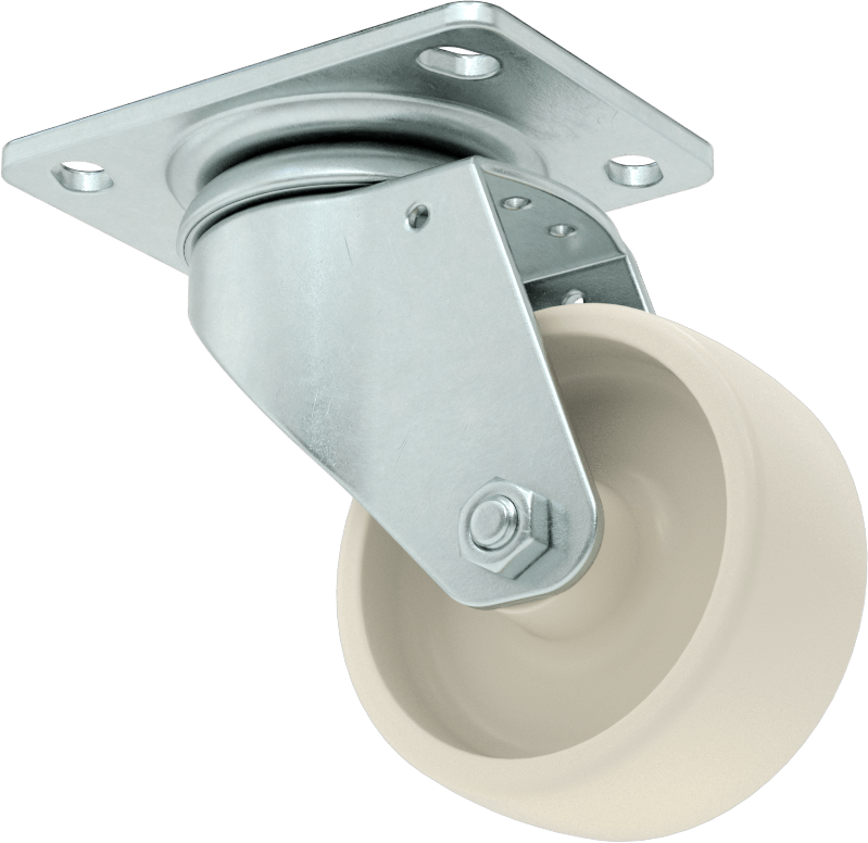 3-3/4“ x 2-3/4” Plakalı Parlak Yüzeyli Tekerlek, 3 inç Çapında Naylon Tekerlekli Döner Tekerlek