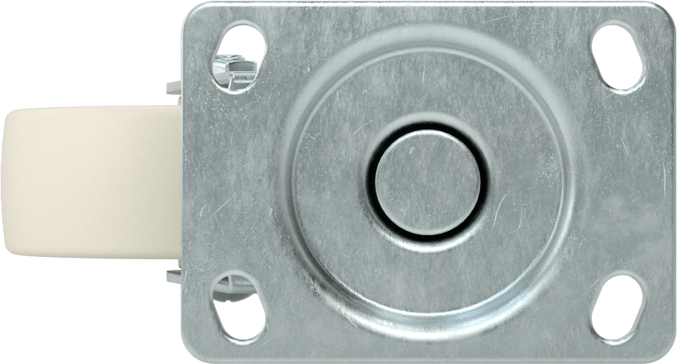3-3/4“ x 2-3/4” Plakalı Parlak Yüzeyli Tekerlek, 4 inç Çapında Naylon Tekerlekli Döner Ayak