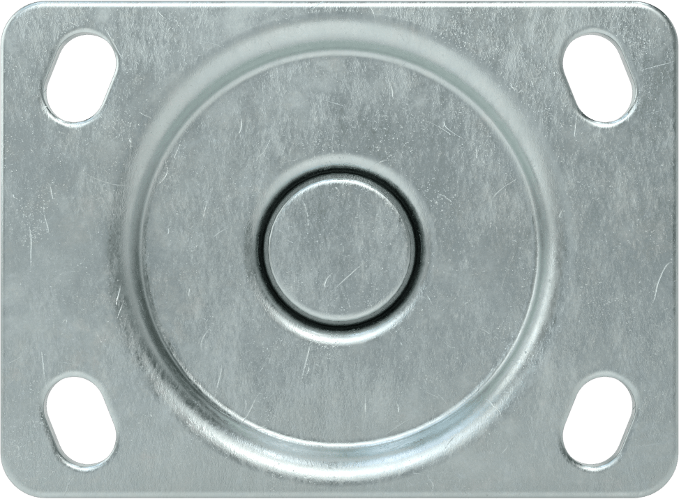 3-3/4“ x 2-3/4” Plakalı Parlak Yüzeyli Tekerlek, 3 inç Çapında Kauçuk Tekerlekli Sert