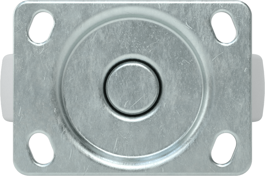 3-3/4“ x 2-3/4” Plakalı Parlak Yüzeyli Tekerlek, 5" Çapında Kauçuk Tekerlekli Sert