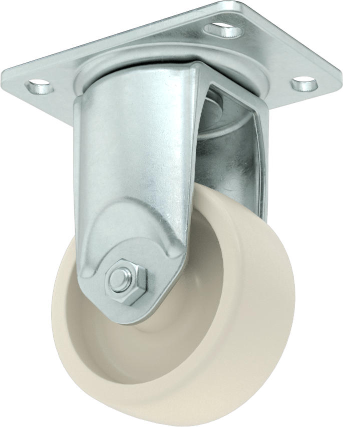 3-3/4“ x 2-3/4” Plakalı Parlak Yüzeyli Tekerlek, 3 inç Çapında Naylon Tekerlekli Sert