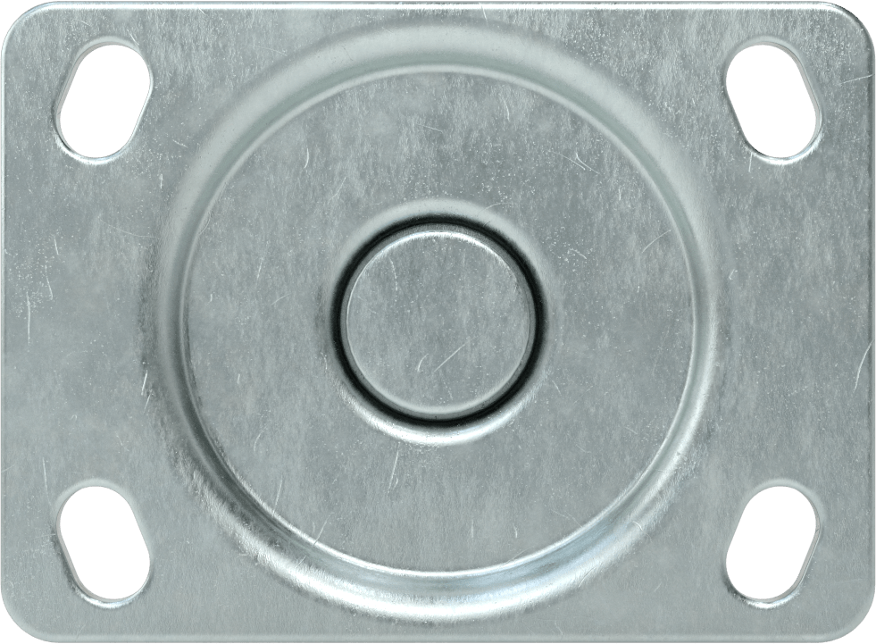 3-3/4“ x 2-3/4” Plakalı Parlak Yüzeyli Tekerlek, 3 inç Çapında Naylon Tekerlekli Sert