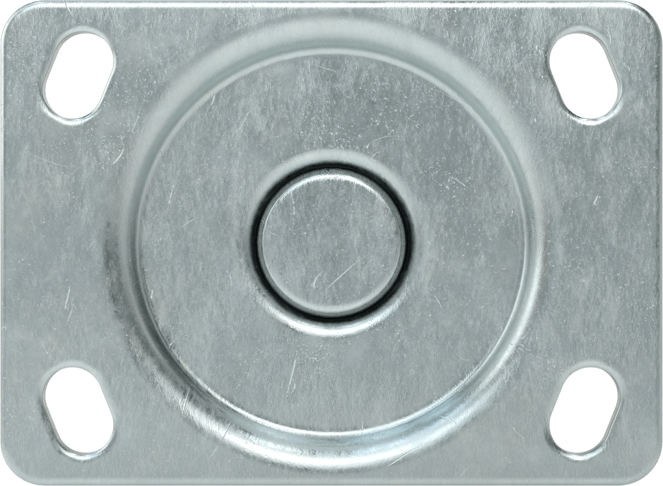 3-3/4“ x 2-3/4” Plakalı Parlak Yüzeyli Tekerlek, 4" Çapında Naylon Tekerlekli Sert