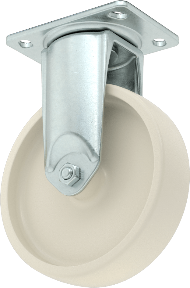 3-3/4“ x 2-3/4” Plakalı Parlak Yüzeyli Tekerlek, 5 inç Çapında Naylon Tekerlekli Sert