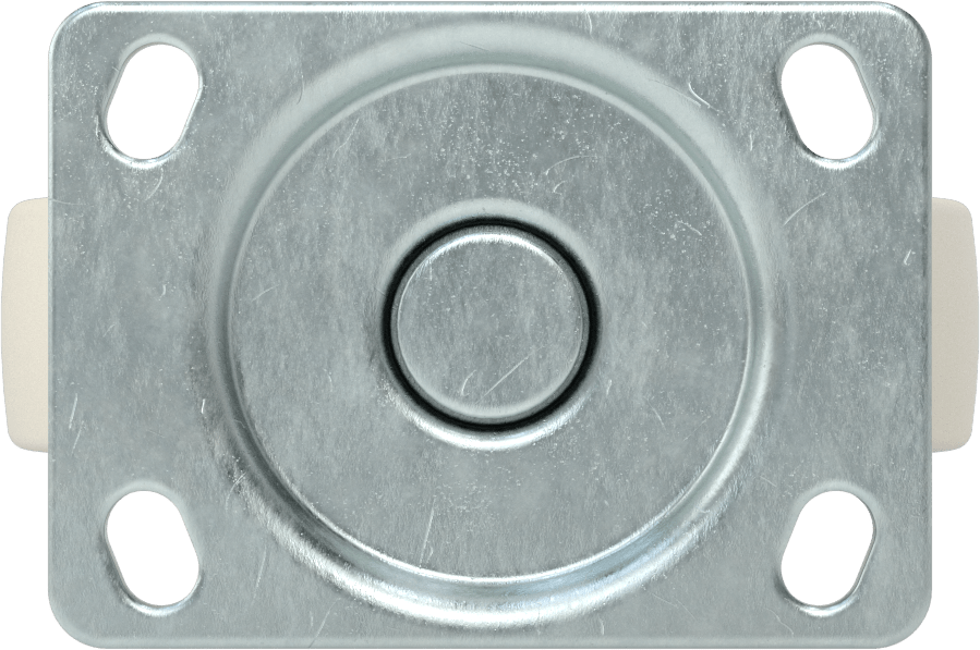 3-3/4“ x 2-3/4” Plakalı Parlak Yüzeyli Tekerlek, 5 inç Çapında Naylon Tekerlekli Sert