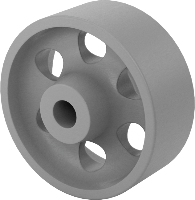 Demir Tekerlek, 3/8" Aks için Rulman olmadan, 2-1/2“ Çap x 1” Genişlik