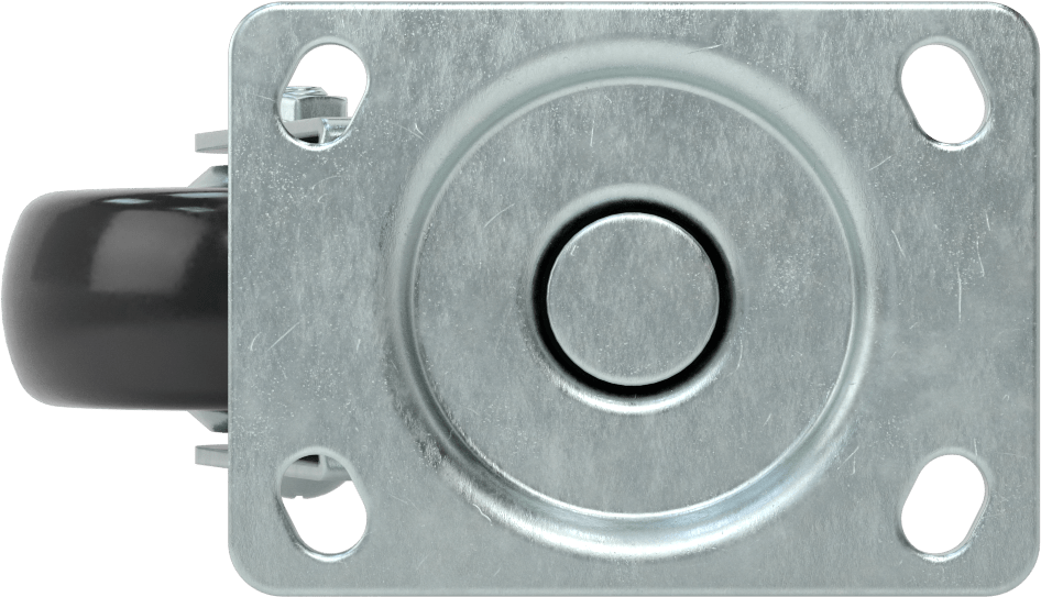3-3/4“ x 2-3/4” Plakalı Static-Control Tekerlek, 3 inç x 1-1/8 inç Siyah Çekirdek Üzerine Kaplanmış Kauçuk Tekerlekli Döner Tekerlek