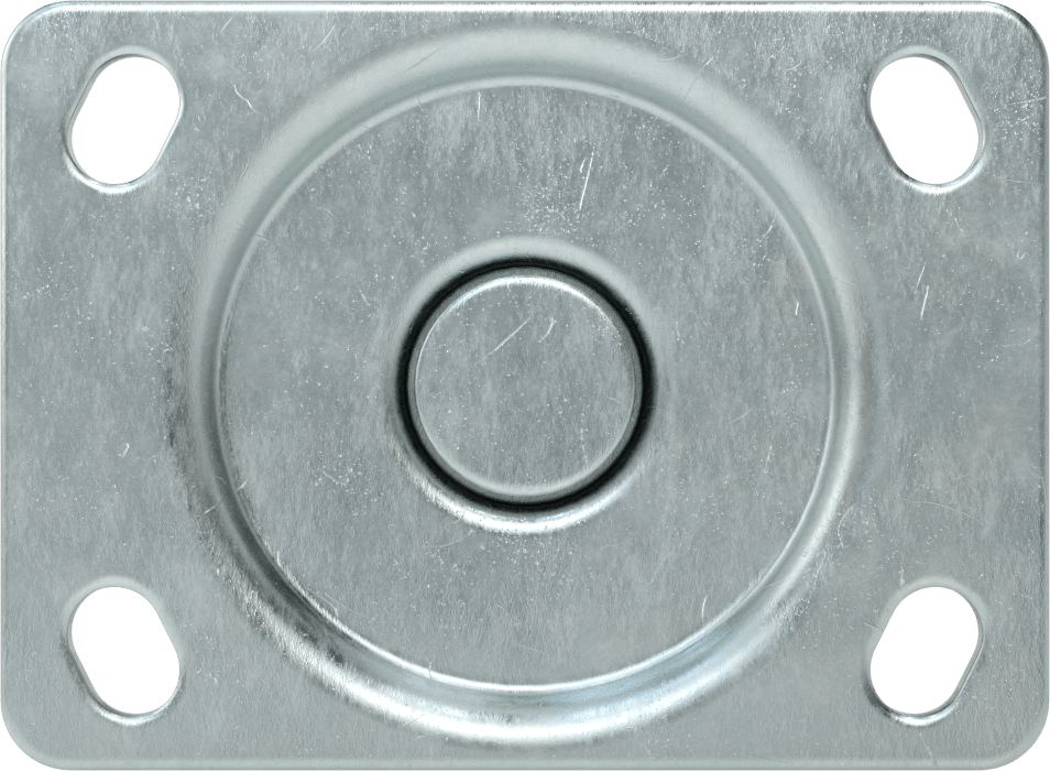 3-3/4“ x 2-3/4” Plakalı Static-Control Tekerlek, 4 inç x 1-1/4 inç Siyah Çekirdek Üzerine Baskılı Kauçuk Tekerlekli Sert