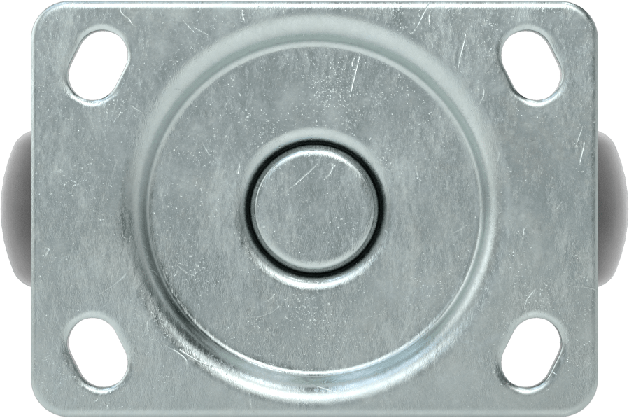 3-3/4“ x 2-3/4” Plakalı Static-Control Tekerlek, 5“ x 1-1/4” Siyah Tread-on-Core Kauçuk Tekerlekli Sert