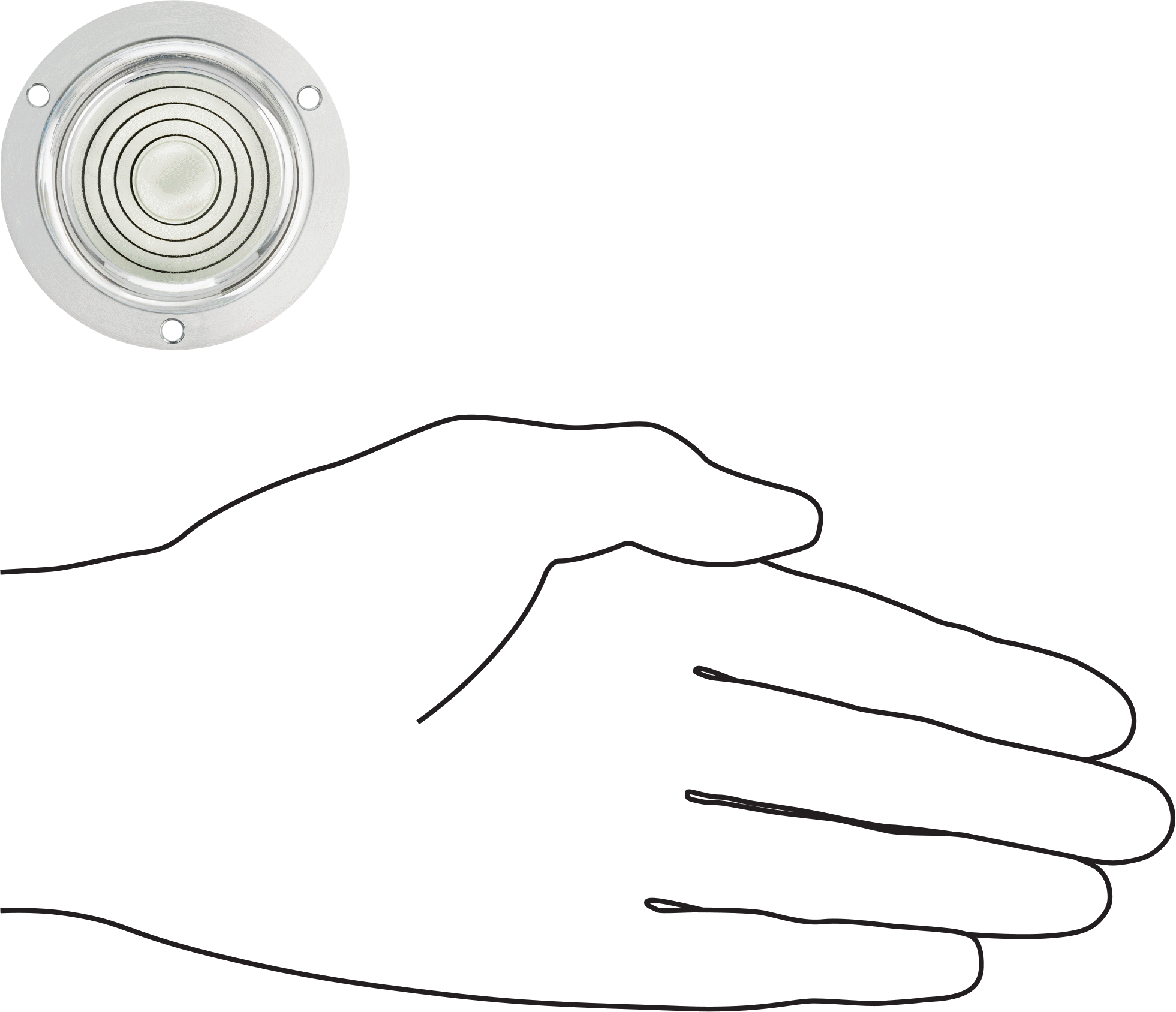 Dairesel Yüzeye Monte Seviye, Yüksek Sıcaklık, 2-1/4" Taban Çapı, 11/16" Toplam Yükseklik