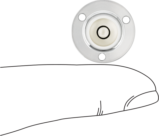 Dairesel Yüzeye Monte Seviye, Yüksek Sıcaklık, 7/8" Taban Çapı, 3/8" Toplam Yükseklik