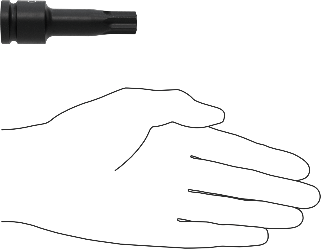 Darbe Torx Uçlu Soket, 1/2" Kare Tahrik, T60 Tahrik Boyutu
