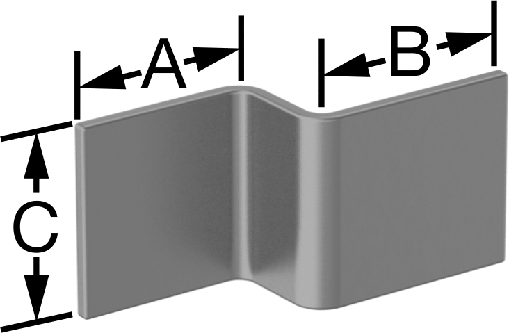 Ofset Yüzeyli Makine Braketi, Kendin Yap, Paslanmaz Çelik, 1-1/2“ x 1-3/4” x 1-1/2“ 1” Ofsetli
