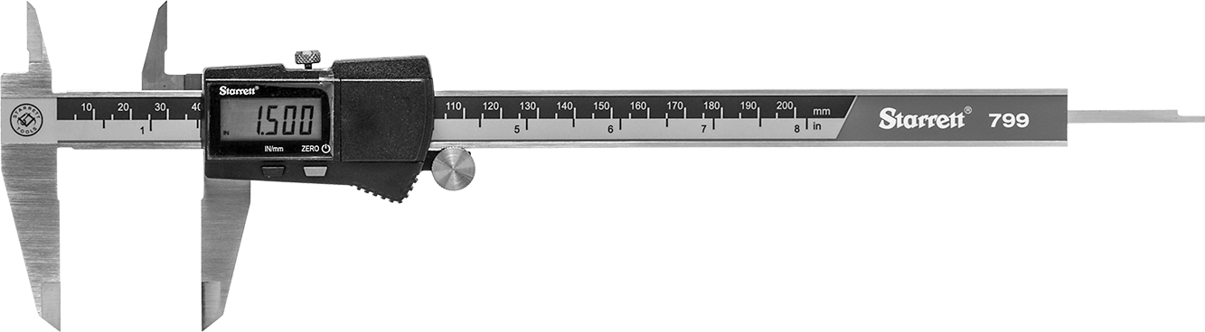Starrett Dijital Kaliper, 11-1/2" Toplam Uzunluk, Starrett Model Numarası EC799A-8/200