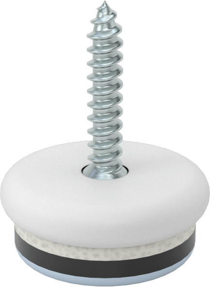 Mavi HDPE Tabanlı Koruyucu Ayaklar, Köpük Yastıklı, Vidalı, 3/4" Taban Çapı