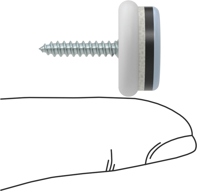 Mavi HDPE Tabanlı Koruyucu Ayaklar, Köpük Yastıklı, Vidalı, 3/4" Taban Çapı