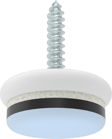 Mavi HDPE Tabanlı Koruyucu Ayaklar, Köpük Yastıklı, Vidalı, 3/4" Taban Çapı