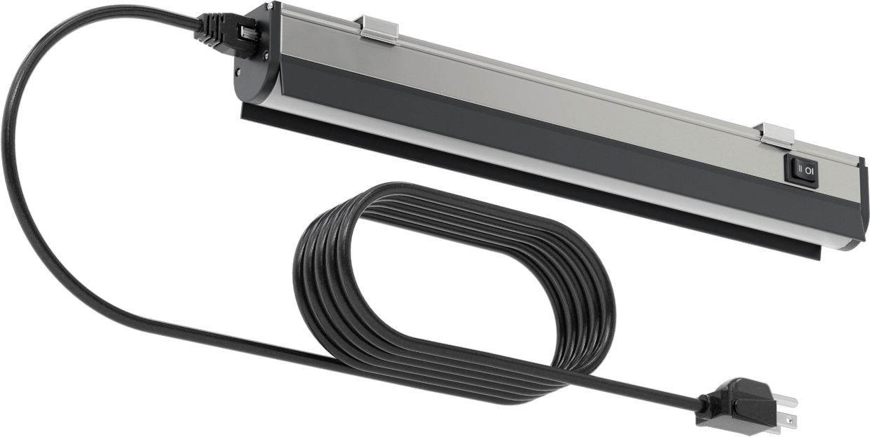 İş İstasyonu Şerit Işığı, Göz Koruyucu, 120-240V AC, 14,5" Toplam Uzunluk, 750 Lumens