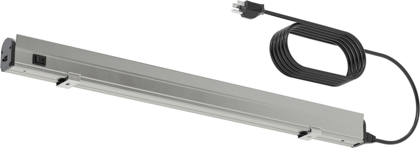 İş İstasyonu Şerit Işığı, Göz Kalkanı, 120-240VAC, 25-5/8" Toplam Uzunluk, 1500 Lumens