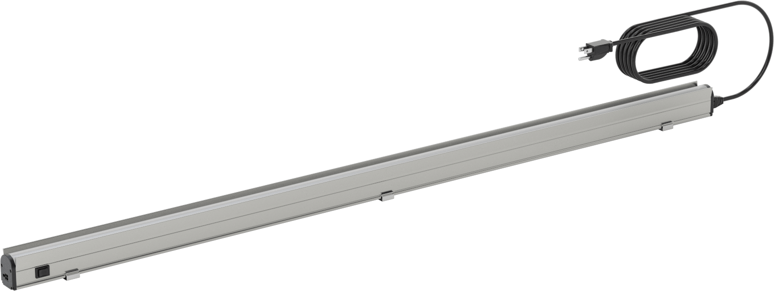 İş İstasyonu Şerit Işığı, Göz Kalkanı, 120-240VAC, 47,75" Toplam Uzunluk, 3000 Lumens