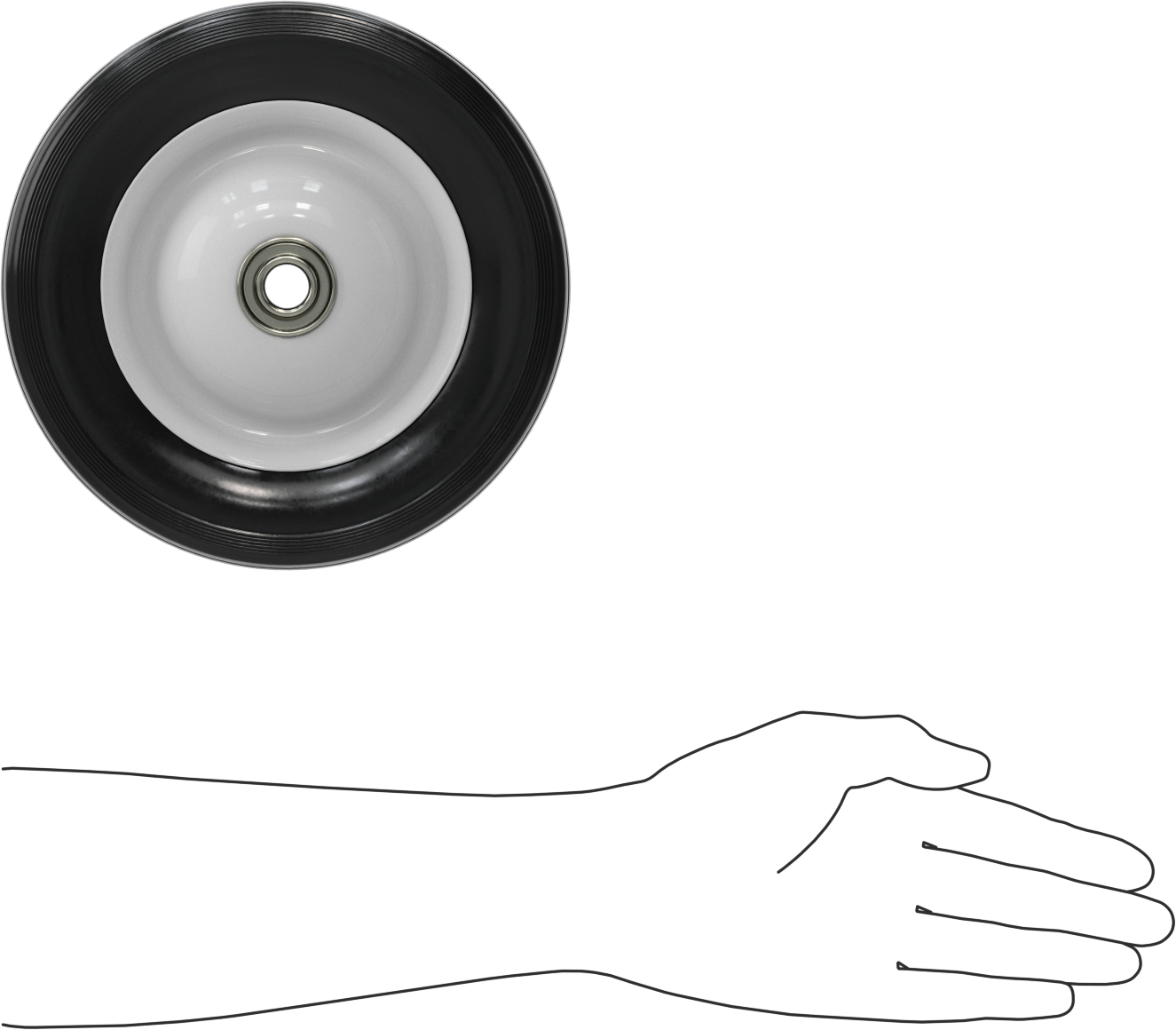 Bilyalı Rulmanlı İçi Boş Dişli Patlamayan Tekerlek, Merkez Montajlı Hub, 8“ Çap x 1-3/4” Genişlik, 110 lb. Kapasite