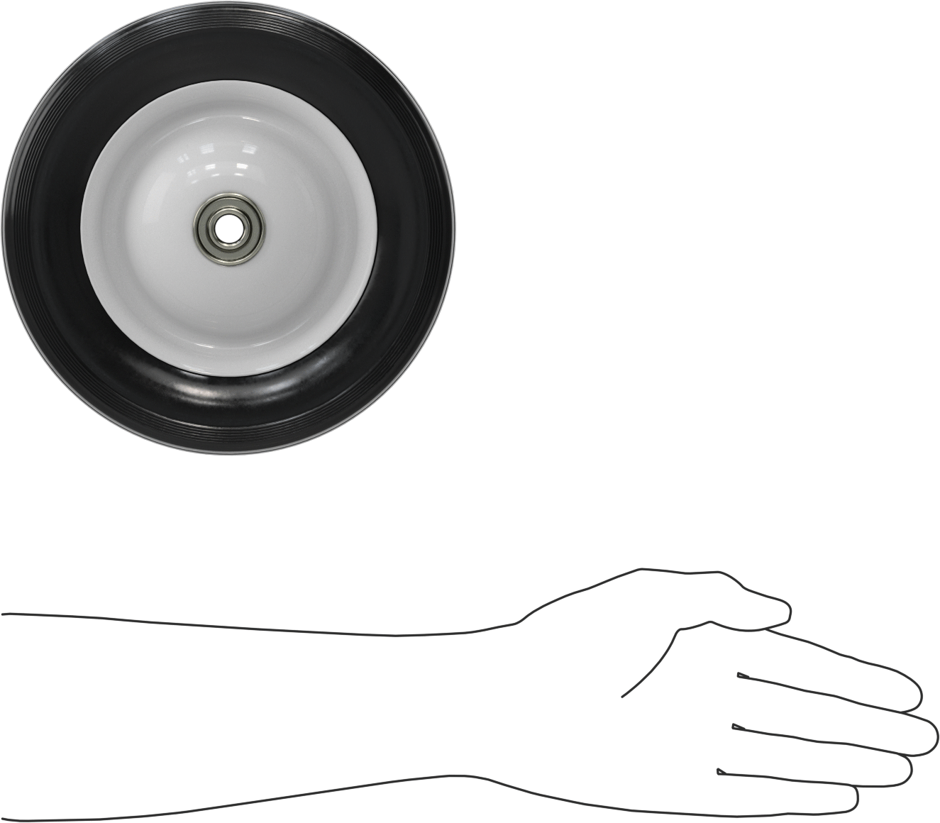 Bilyalı Rulmanlı İçi Boş Dişli Patlamayan Tekerlek, Merkez Montajlı Hub, 8“ Çap x 1-3/4” Genişlik, 60 lb. Kapasite