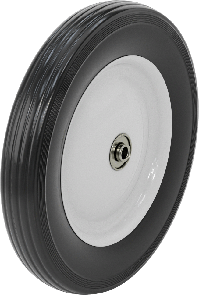 Bilyalı Rulmanlı İçi Boş Dişli Patlamayan Tekerlek, Merkez Montajlı Hub, 12“ Çap x 1-3/4” Genişlik, 90 lb. Kapasite