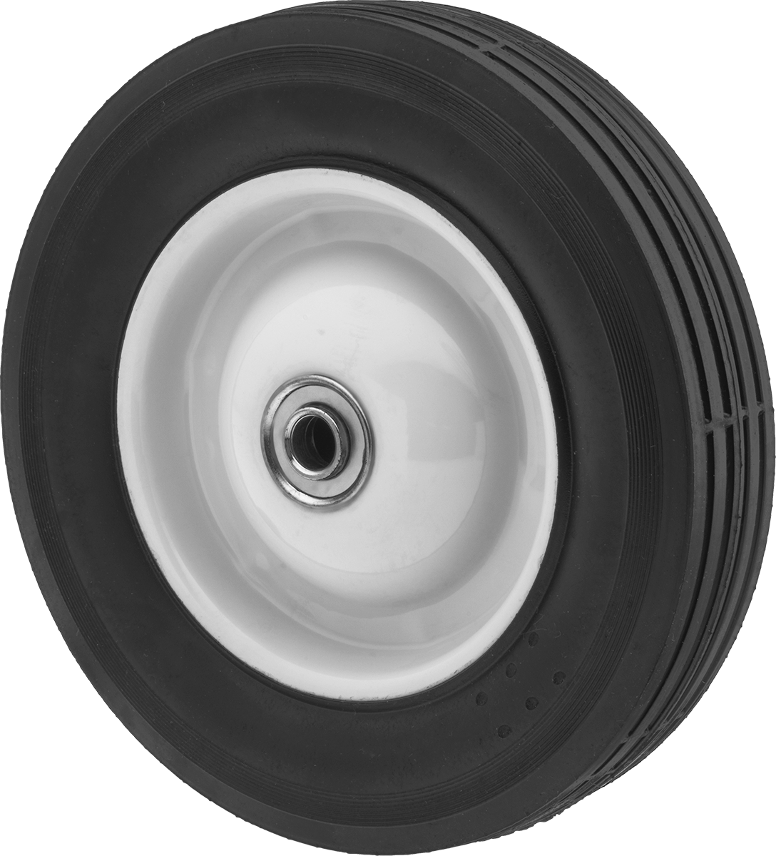 Bilyalı Rulmanlı Düz Tekerlek, 2-1/8" Uzunluk Merkez Montajlı Göbek, 14“ Çap x 1-3/4” Genişlik