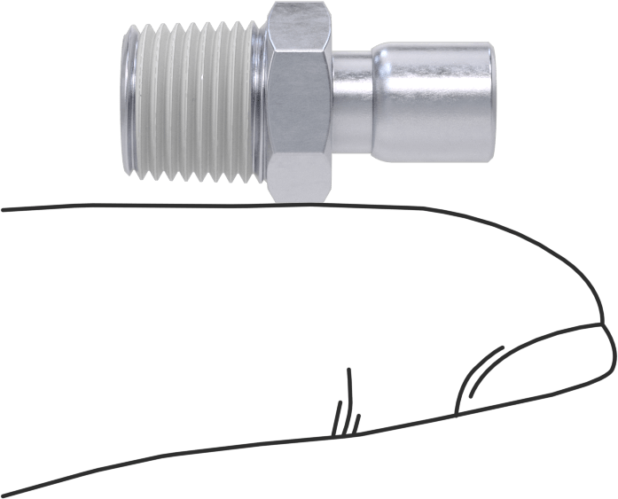 Nikel Kaplı Pirinç Bas-Bağlan Tüp Bağlantı Elemanı, Serbest bırakma manşonlu adaptör, 1/8" Boru Dış Çapı, 1/8 NPT Erkek
