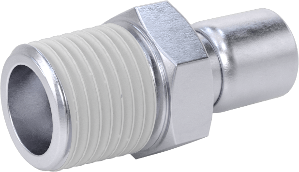 Nikel Kaplı Pirinç Bas-Bağlan Tüp Bağlantı Elemanı, Serbest bırakma manşonlu adaptör, 1/8" Boru Dış Çapı, 1/8 NPT Erkek