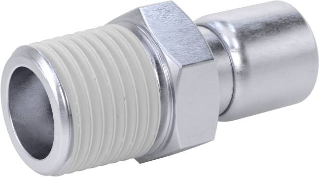 Nikel Kaplı Pirinç Bas-Bağlan Tüp Bağlantı Elemanı, Serbest bırakma manşonlu adaptör, 5/32" Boru Dış Çapı, 1/8 NPT Erkek