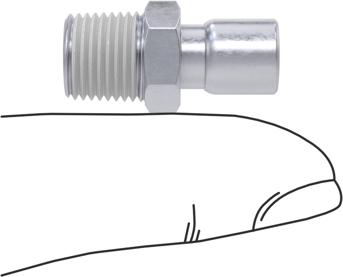 Nikel Kaplı Pirinç Bas-Bağlan Tüp Bağlantı Elemanı, Serbest bırakma manşonlu adaptör, 5/32" Boru Dış Çapı, 1/8 NPT Erkek