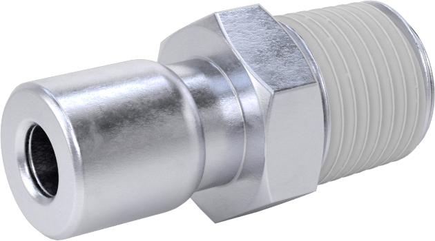Nikel Kaplı Pirinç Bas-Bağlan Tüp Bağlantı Elemanı, Serbest bırakma manşonlu adaptör, 5/32" Boru Dış Çapı, 1/8 NPT Erkek