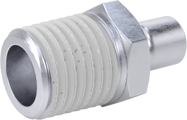 Nikel Kaplı Pirinç Bas-Bağlan Tüp Bağlantı Elemanı, Serbest bırakma manşonlu adaptör, 1/8" Boru Dış Çapı, 1/4 NPT Erkek