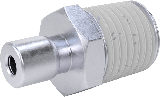 Nikel Kaplı Pirinç Bas-Bağlan Tüp Bağlantı Elemanı, Serbest bırakma manşonlu adaptör, 1/8" Boru Dış Çapı, 1/4 NPT Erkek