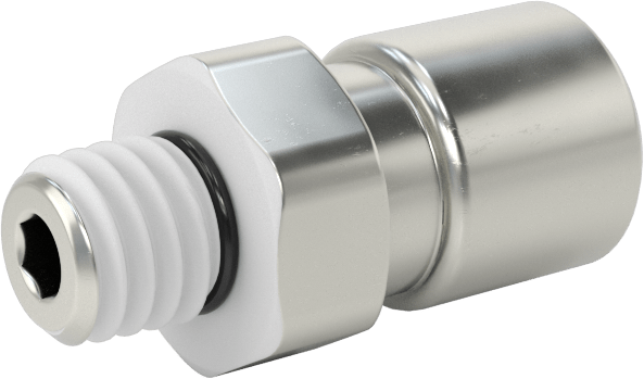 Nikel Kaplı Pirinç Bas-Bağlan Tüp Bağlantı Elemanı, Hava için, 1/8" Boru Dış Çap x 10-32 UNF Erkek için Adaptör