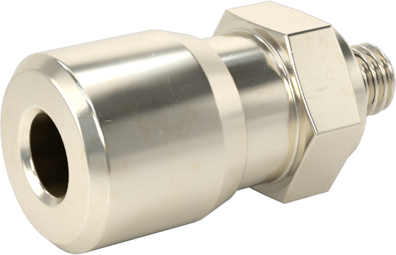 Nikel Kaplı Pirinç Bas-Bağlan Tüp Bağlantı Elemanı, Hava için, 1/8" Dış Çaplı Boru için Adaptör, M3 x 0,5 mm Erkek