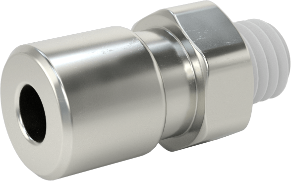 Nikel Kaplı Pirinç Bas-Bağlan Tüp Bağlantı Elemanı, Hava için, 1/8" Dış Çaplı Boru için Adaptör, M5 x 0,8 mm Erkek