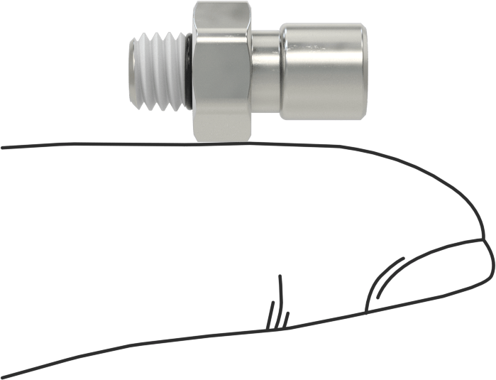 Nikel Kaplı Pirinç Bas-Bağlan Tüp Bağlantı Elemanı, Hava için, 1/8" Dış Çaplı Boru için Adaptör, M6 x 1 mm Erkek