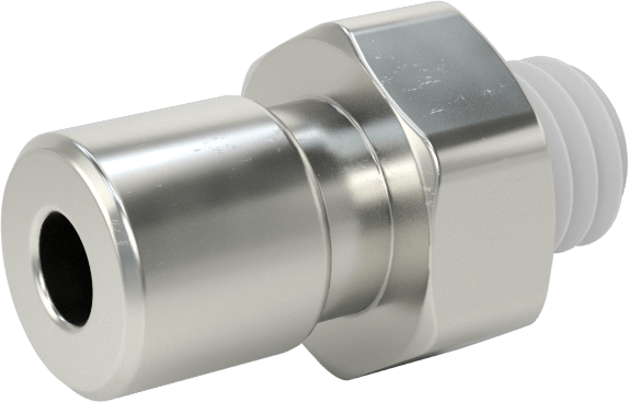Nikel Kaplı Pirinç Bas-Bağlan Tüp Bağlantı Elemanı, Hava için, 1/8" Dış Çaplı Boru için Adaptör, M6 x 1 mm Erkek