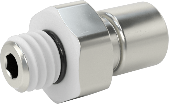 Nikel Kaplı Pirinç Bas-Bağlan Tüp Bağlantı Elemanı, Hava için, 1/8" Dış Çaplı Boru için Adaptör, M6 x 1 mm Erkek